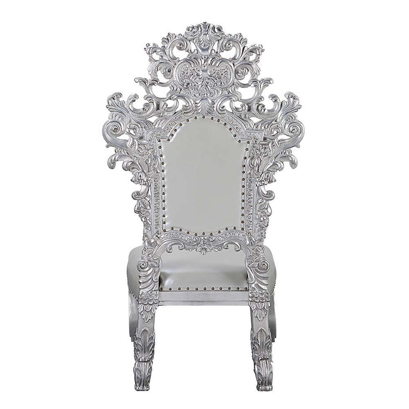 Valkyrie - Side Chair (Set of 2) - Synthetic Leather & Antique Platinum - R&R Furniture Gallery (Fountain Valley, CA)