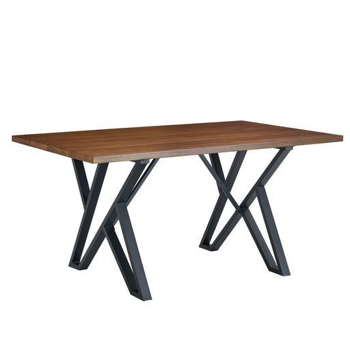 Industrial Style Indoor Dining Table With Metal Legs - Walnut / Black - R&R Furniture Gallery (Fountain Valley, CA)