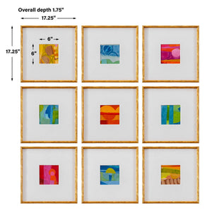 Petite Bijoux - Framed Canvases (Set of 9) - Brilliant