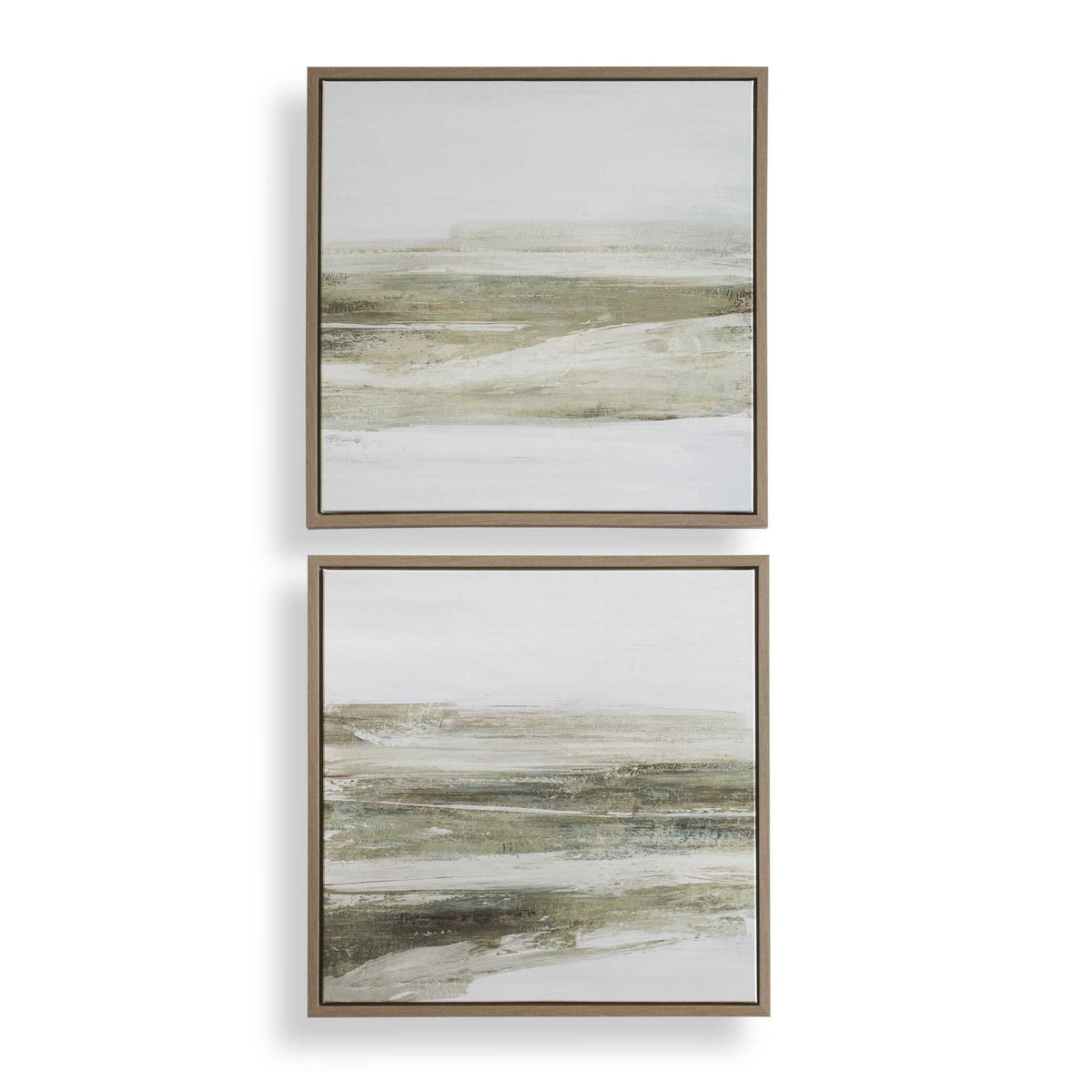 All Of A Sudden - Framed Canvases (Set of 2) - Black / Brown / Gray / Green