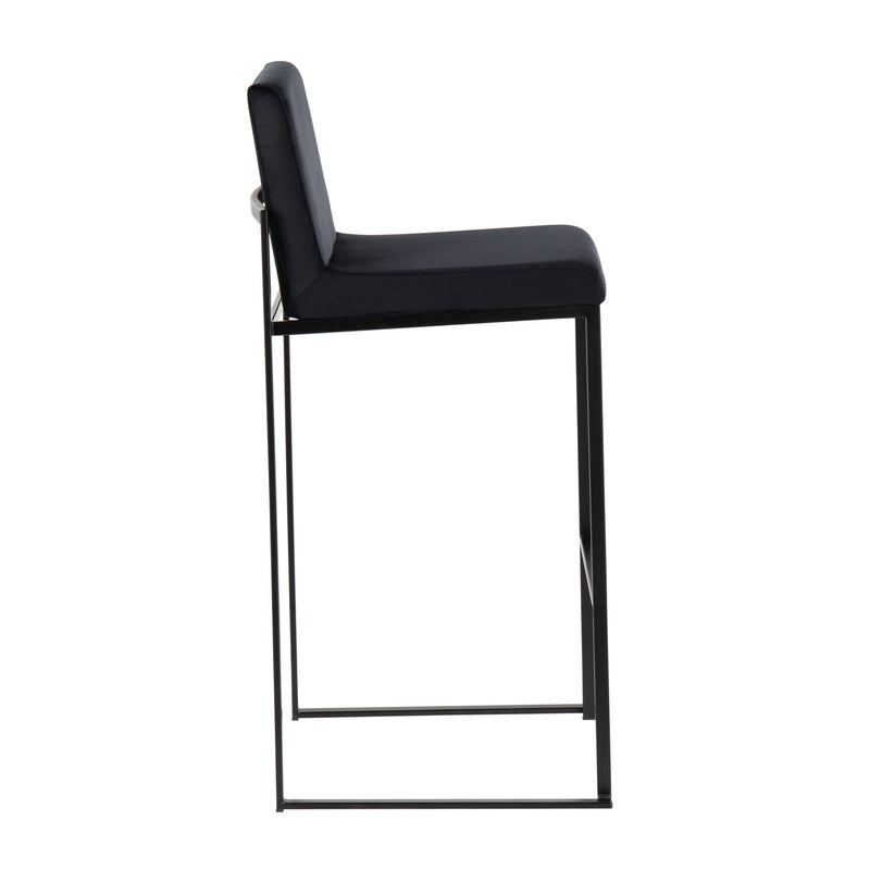 Lumi Source Fuji high back barstool with contemporary elegant design, featuring sleek style and cushioned seating for modern bars.
