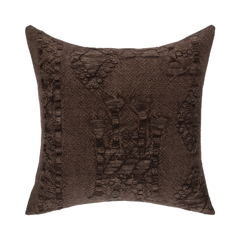 Abbey Sierra Brown 22x22 inch accent pillow by Classic Home featuring plush fabric and stylish design.