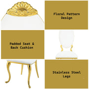 Fallon - Side Chair (Set of 2) - White Velvet & Mirrored Gold - R&R Furniture Gallery (Fountain Valley, CA)