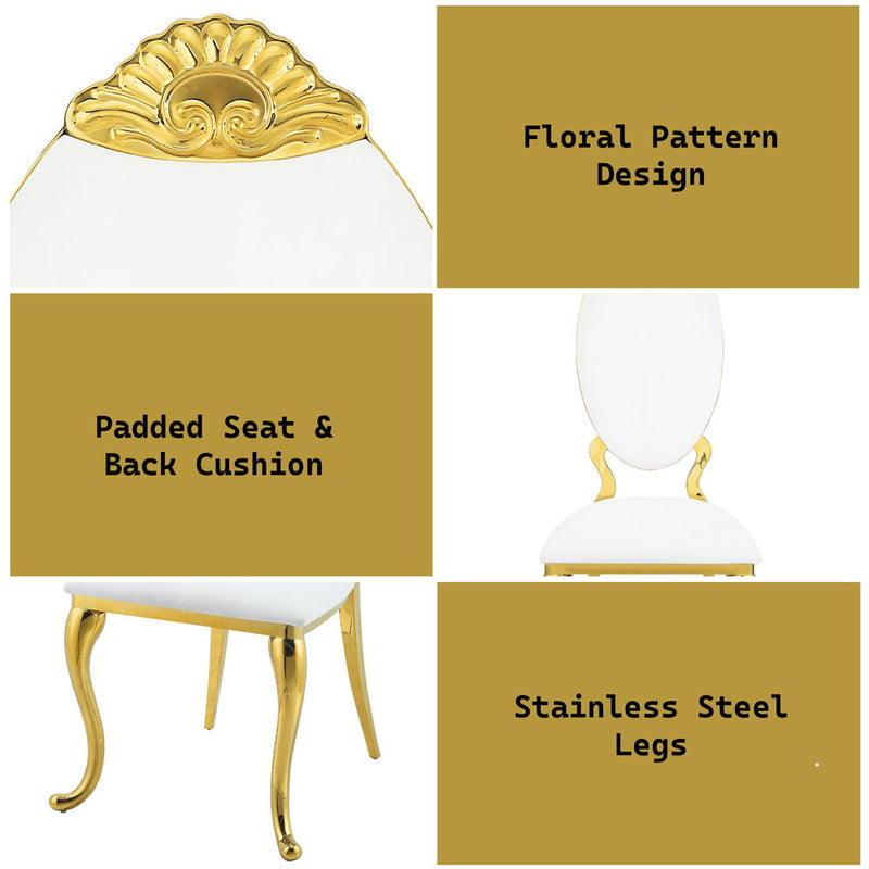 Fallon - Side Chair (Set of 2) - White Velvet & Mirrored Gold - R&R Furniture Gallery (Fountain Valley, CA)