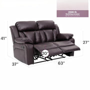 Glory Furniture Daria cozy padded reclining love seat with plush cushions and armrests for relaxation.