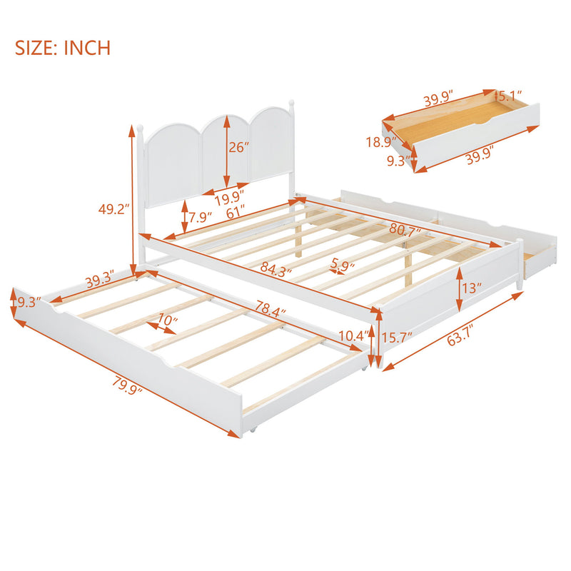 Platform Bed With With 2 Big Drawers And Trundle - R&R Furniture Gallery (Fountain Valley, CA)