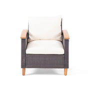Isla - Transitional Chat Set With Water Resistant Cushions - Teak - R&R Furniture Gallery (Fountain Valley, CA)