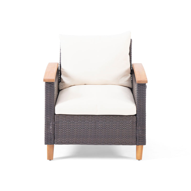 Isla - Transitional Chat Set With Water Resistant Cushions - Teak - R&R Furniture Gallery (Fountain Valley, CA)