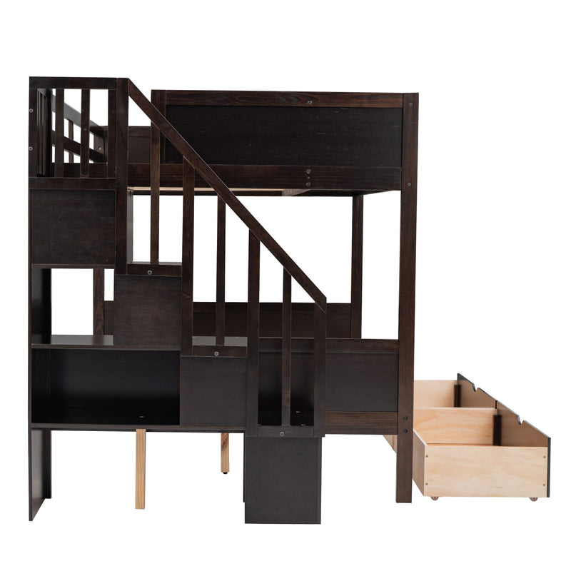 Bunk Bed With Shelfs, Storage Staircase And 2 Drawers - R&R Furniture Gallery (Fountain Valley, CA)