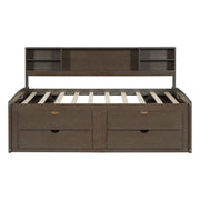 Daybed With 2 Bedside Cabinets, Upper Shelves And 4 Drawers - R&R Furniture Gallery (Fountain Valley, CA)