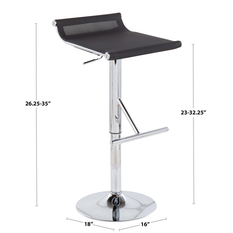 Lumi Source Mirage Ale adjustable bar stool with contemporary design, featuring a sleek seat and chrome base.