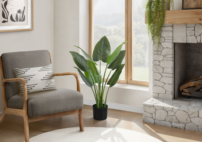 37" Tall, Artificial Plant, Aureum Tree, Indoor, Faux, Fake, Floor, Greenery, Potted, Real Touch, Decorative - Green / Black - R&R Furniture Gallery (Fountain Valley, CA)