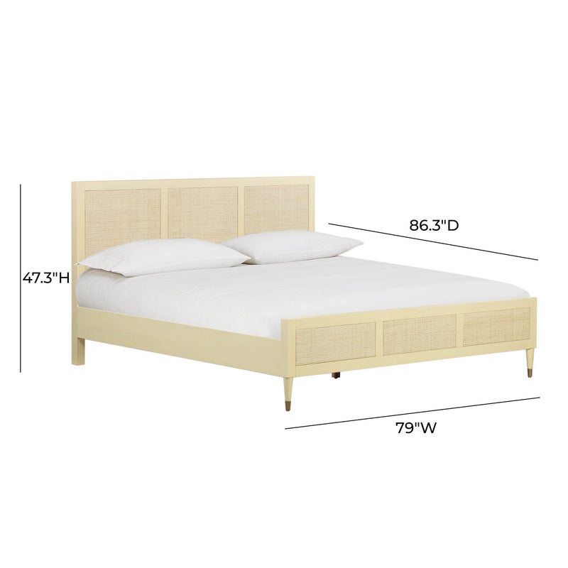TOV Furniture Sierra panel bed with a modern wooden design and clean lines, shown in a bedroom setting.