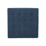 Noble House Isabella contemporary storage ottoman with cushioned top and wooden legs, placed in a modern living room setting.