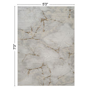 Geometrix - 5'3" X 7'3" Area Rug With Geometric, 3D Effect - Ivory / Gray - R&R Furniture Gallery (Fountain Valley, CA)