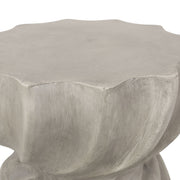 Gray modern Canis side table by Noble House, outdoor-friendly design with sleek, minimalist appearance and sturdy construction.
