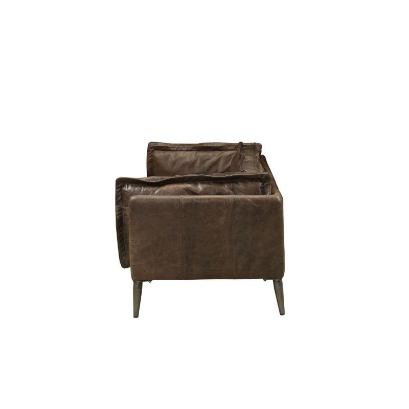 Porchester - Loveseat - Distress Chocolate Top Grain Leather - R&R Furniture Gallery (Fountain Valley, CA)