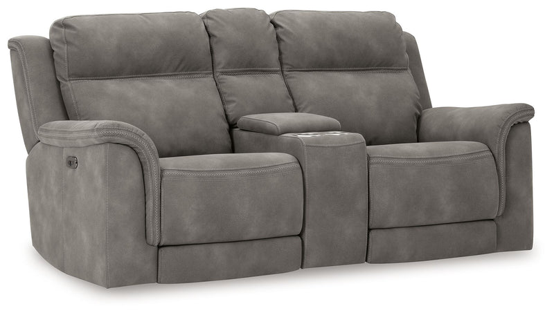 Next-Gen Durapella - Reclining Power Loveseat With Console - R&R Furniture Gallery (Fountain Valley, CA)