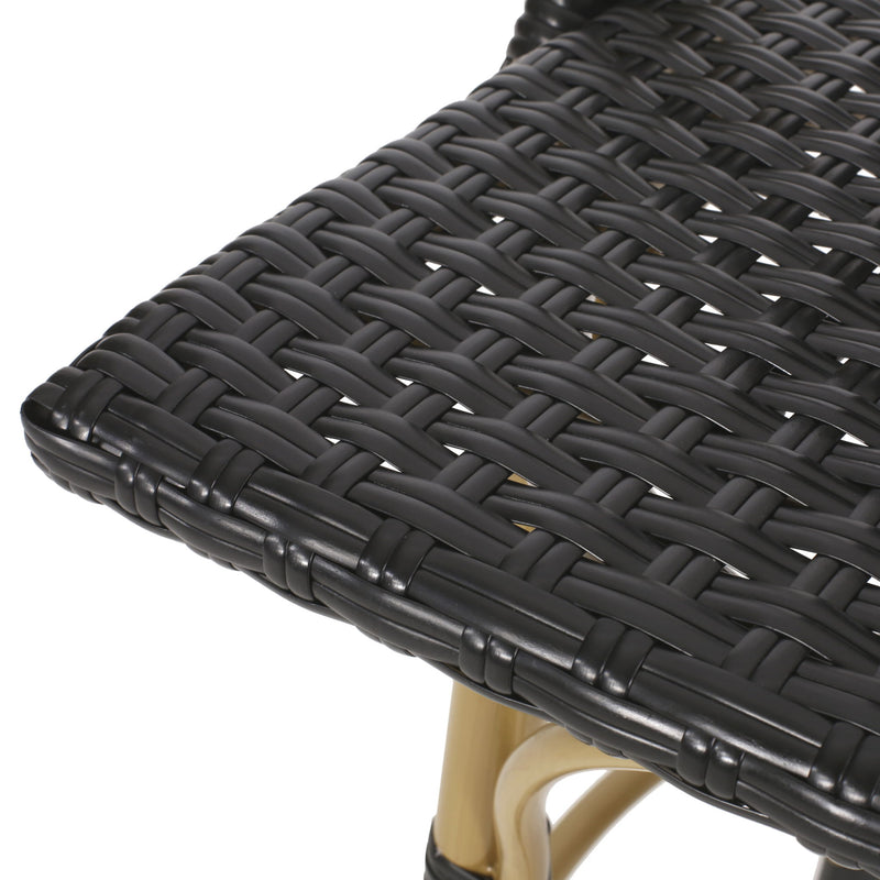 Outdoor Rattan And Aluminum French Barstools (Set of 2) - R&R Furniture Gallery (Fountain Valley, CA)