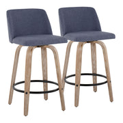 Toriano - Contemporary Fixed-Height Counter Stool & Swivel With Round Footrest (Set of 2) - R&R Furniture Gallery (Fountain Valley, CA)