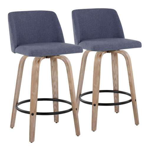 Toriano - Contemporary Fixed-Height Counter Stool & Swivel With Round Footrest (Set of 2) - R&R Furniture Gallery (Fountain Valley, CA)