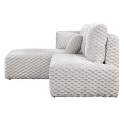 Manya - Sectional Sofa - Ivory Corduroy - R&R Furniture Gallery (Fountain Valley, CA)