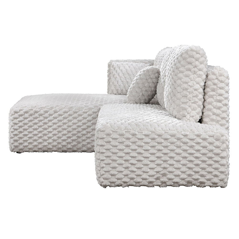 Manya - Sectional Sofa - Ivory Corduroy - R&R Furniture Gallery (Fountain Valley, CA)