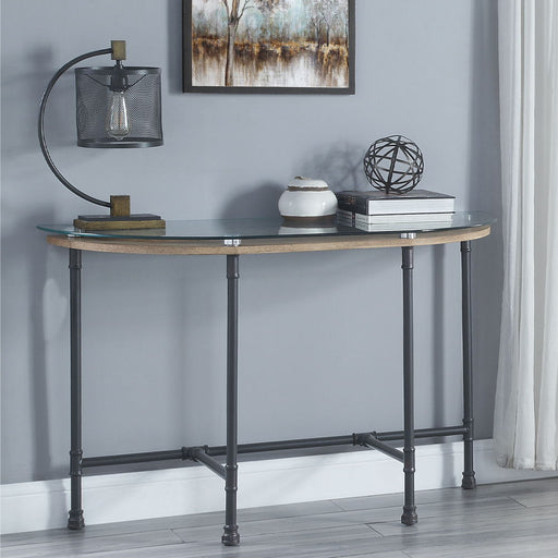 Brantley - Sofa Table - Clear Glass & Sandy Gray - R&R Furniture Gallery (Fountain Valley, CA)