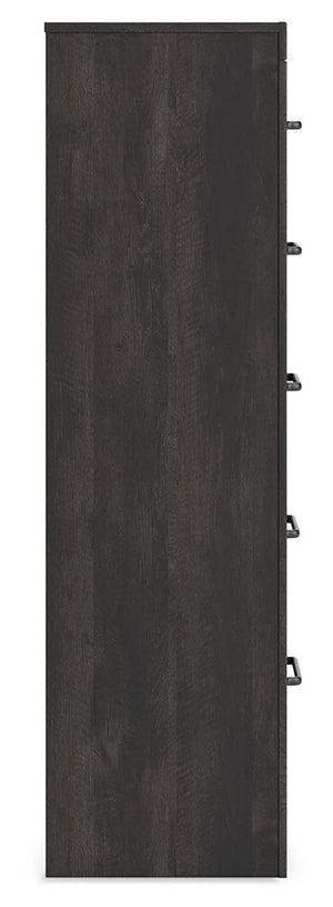Hollivern - Five Drawer Chest - Dark Gray - R&R Furniture Gallery (Fountain Valley, CA)