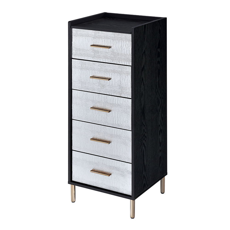 Myles - Jewelry Armoire - Black, Silver & Gold