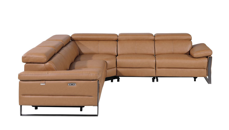 1246 - 5-Piece L-Shaped Modular Power Reclining Sectional With Power Headrests