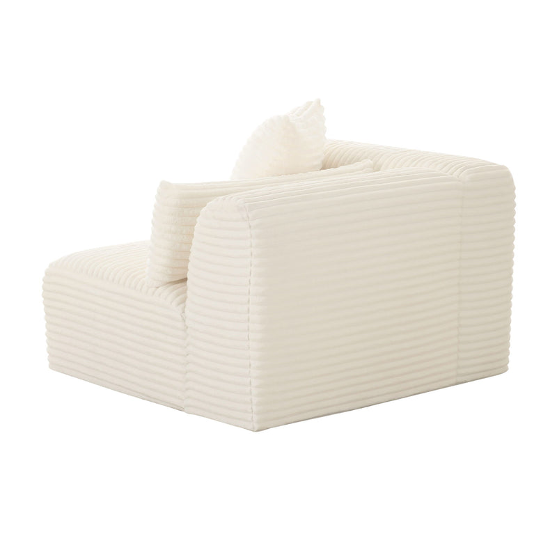 Tarra - Fluffy Oversized Corduroy Modular Corner Chair - R&R Furniture Gallery (Fountain Valley, CA)