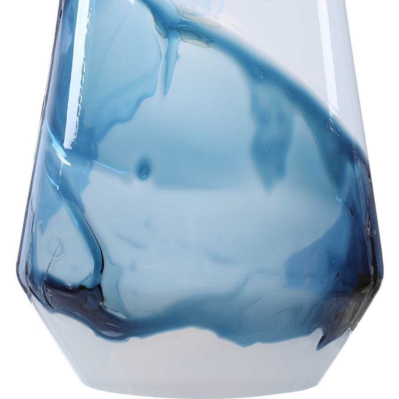 Uttermost Windswept 1 Light Mini Pendant in blue and white with a sleek, modern design for stylish pendant lighting.
