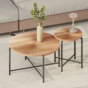 Radial - Pattern Coffee And End Table Set Waterproof Cover, Distressed Cylindrical Design (Set of 2) - R&R Furniture Gallery (Fountain Valley, CA)