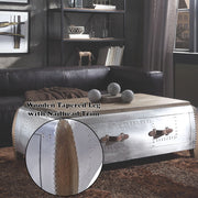 Brancaster - Coffee Table - Antique Oak & Aluminum - R&R Furniture Gallery (Fountain Valley, CA)
