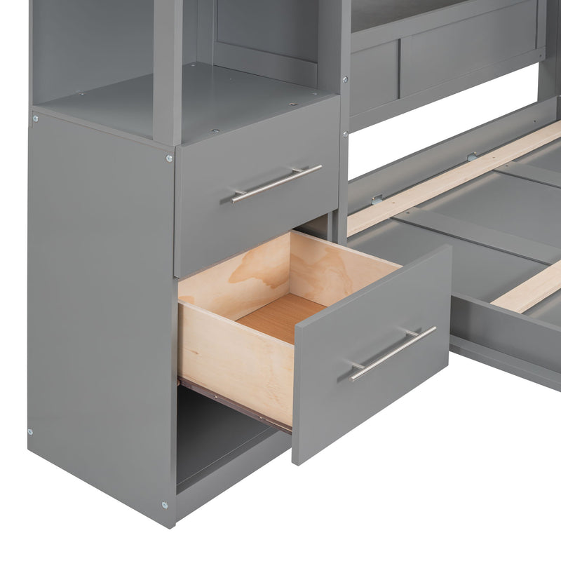 Murphy Wall Bed With LED Lights, Shelves And Drawers - R&R Furniture Gallery (Fountain Valley, CA)
