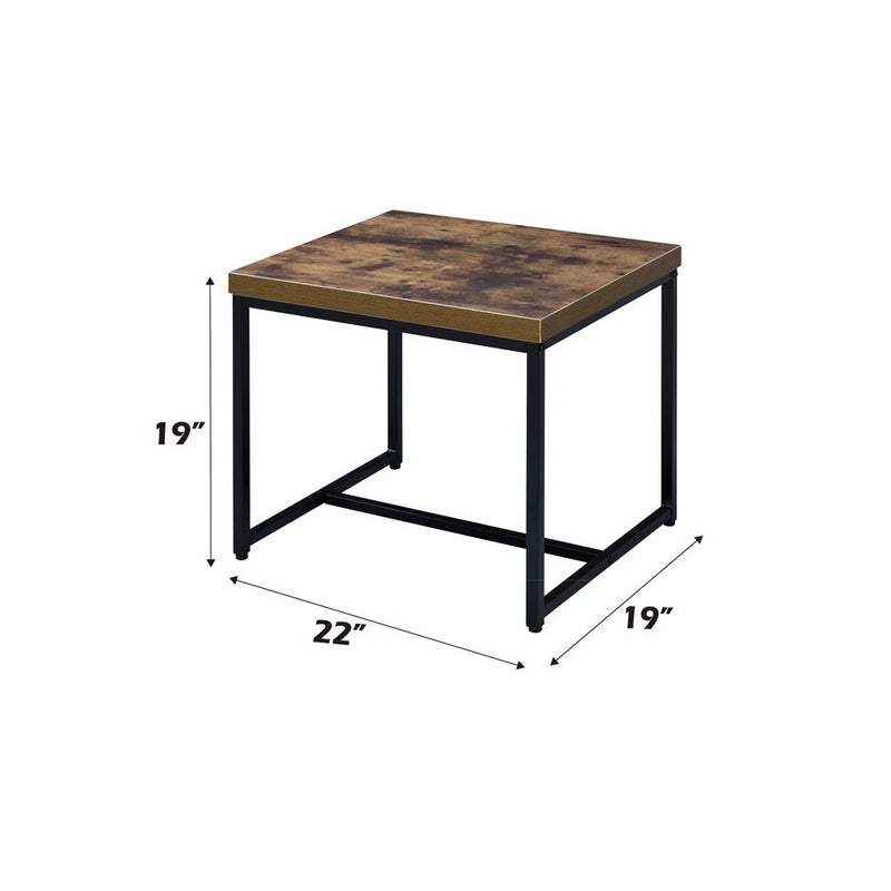 Bob - End Table - Weathered Oak & Black - R&R Furniture Gallery (Fountain Valley, CA)