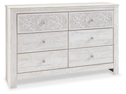 Paxberry - Six Drawer Dresser - Medallion Drawer Pulls - Whitewash - R&R Furniture Gallery (Fountain Valley, CA)