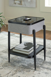 Jorvalee - Accent Table with Speaker - Gray / Black - R&R Furniture Gallery (Fountain Valley, CA)