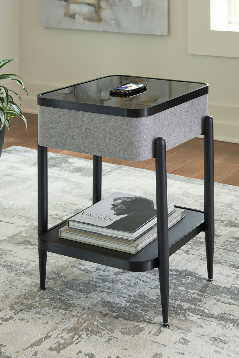 Jorvalee - Accent Table with Speaker - Gray / Black - R&R Furniture Gallery (Fountain Valley, CA)