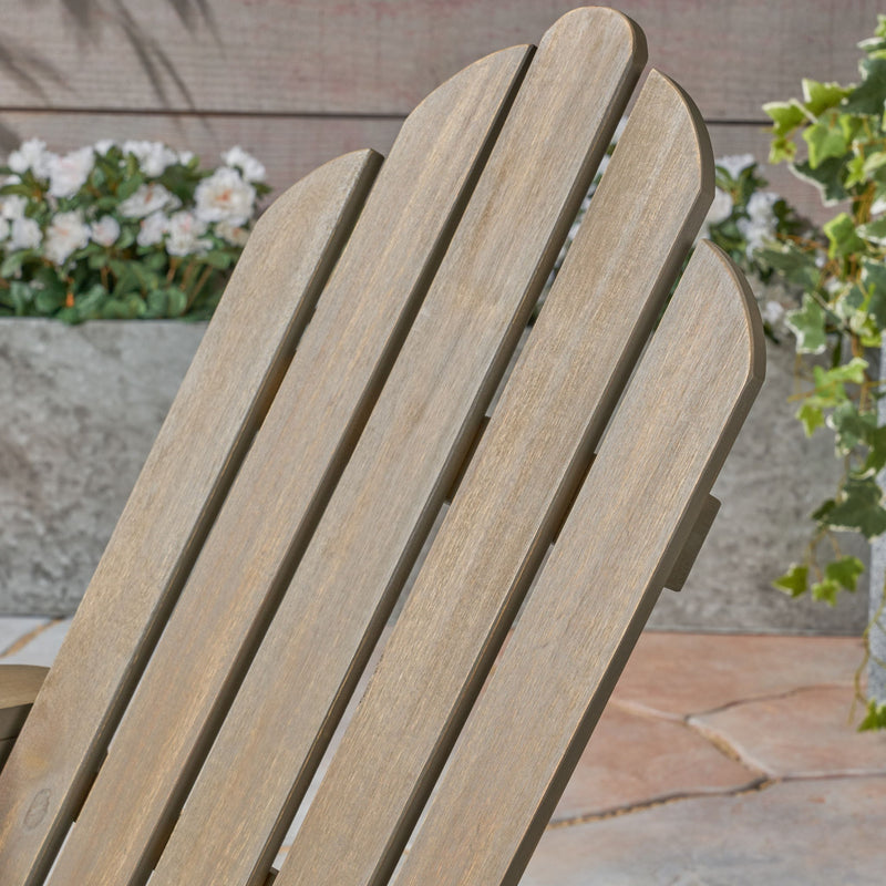 Outdoor Foldable Adirondack Chair With Hand Crafted Details - Gray - R&R Furniture Gallery (Fountain Valley, CA)