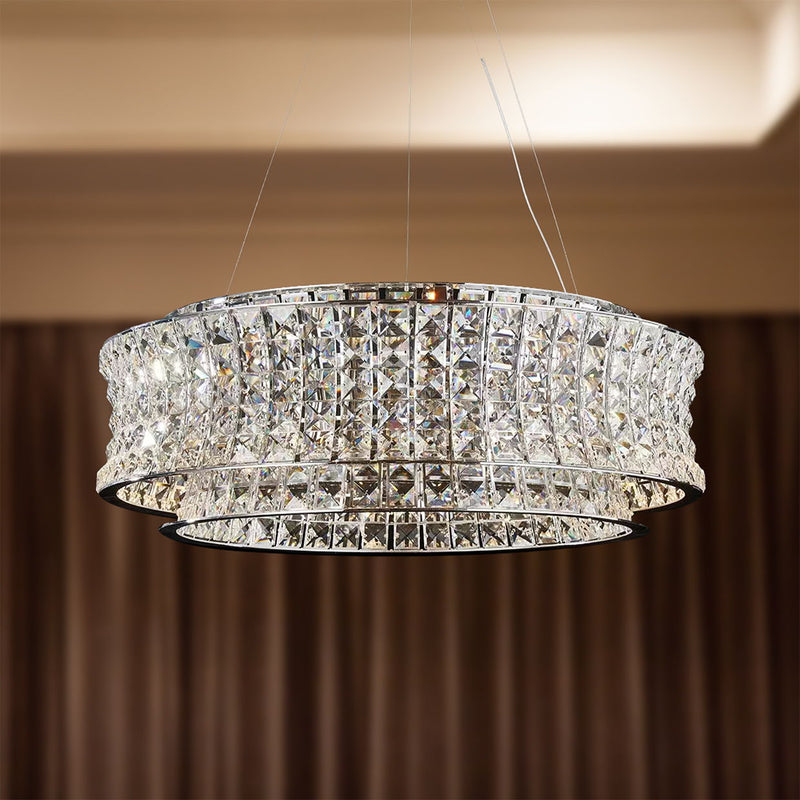 Michael Amini Lighting - Galaxy 24" Round LED Crystal Chandelier - Chrome