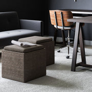 Rockwood - Upholstered Cube Storage Ottoman With Tray - R&R Furniture Gallery (Fountain Valley, CA)