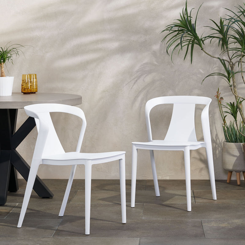 Pair of Noble House Orchid chairs in a stylish set, featuring elegant design and comfortable seating for modern dining or living spaces.