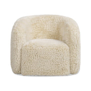 Colt - Fur Swivel Upholstered Barrel Accent Arm Chair - Cream Beige - R&R Furniture Gallery (Fountain Valley, CA)