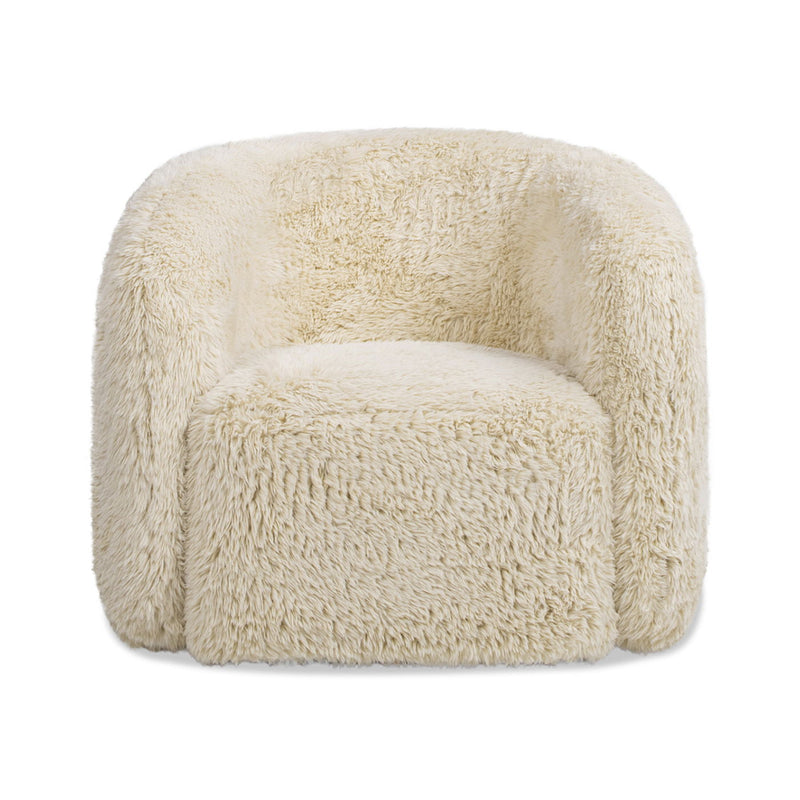 Colt - Fur Swivel Upholstered Barrel Accent Arm Chair - Cream Beige - R&R Furniture Gallery (Fountain Valley, CA)
