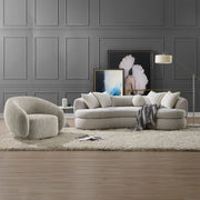 Iniko - Sofa With 6 Pillows - Beige Boucle - R&R Furniture Gallery (Fountain Valley, CA)