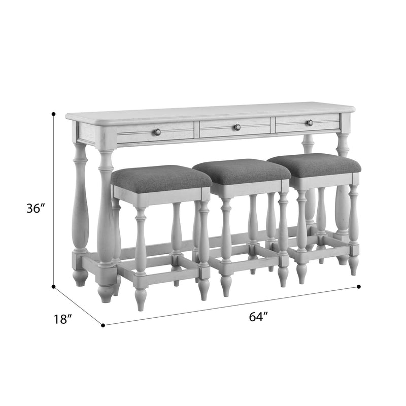 Sofa Table With 3 Stools - Gray - R&R Furniture Gallery (Fountain Valley, CA)