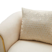 Sassani - Accent Chair - Crepe / Gold - R&R Furniture Gallery (Fountain Valley, CA)