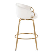 Lumi Source Claire contemporary glam counter stool set of 2 with sleek design and modern upholstery, ideal for stylish kitchen or bar area.